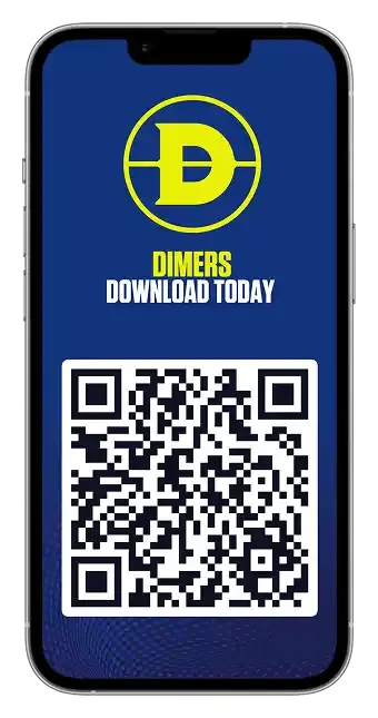 Screenshot of Dimers mobile app showing sports betting interface