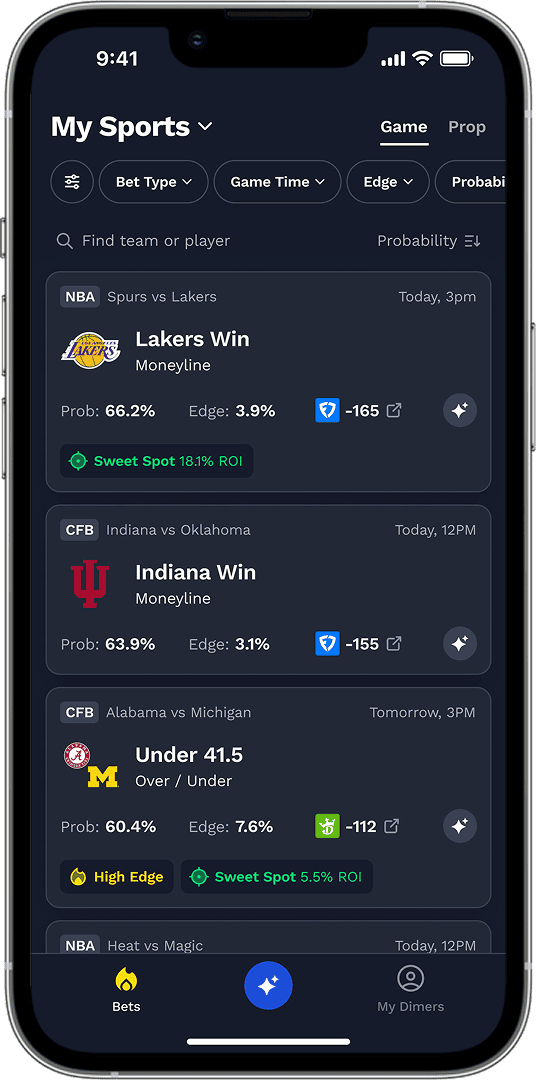 Screenshot of Dimers app displayed on mobile phone